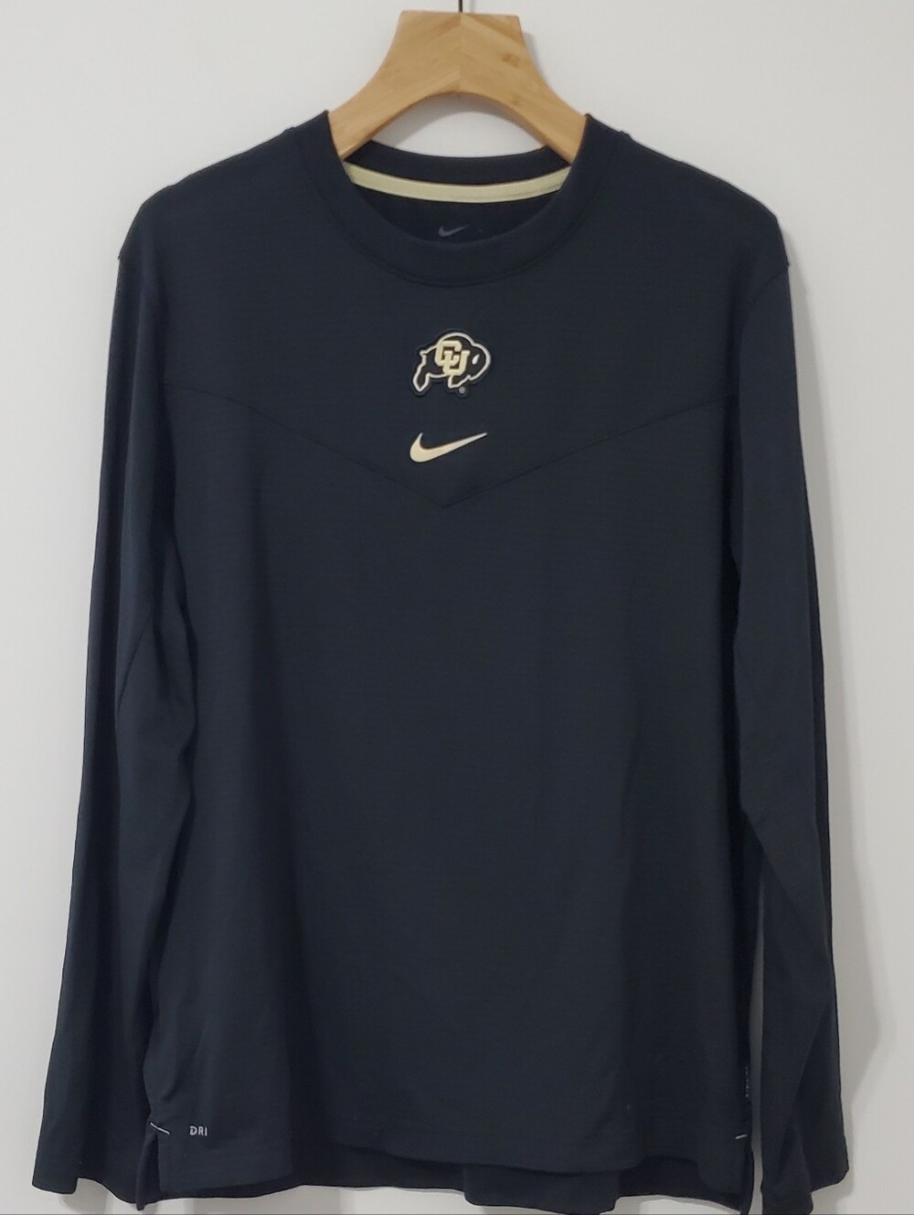 Nike Colorado Buffaloes Dri Fit Long-Sleeve On Field Crew Black Mens Medium